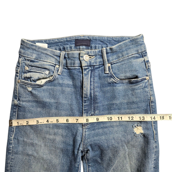 Mother Denim High Waisted Looker Ankle Chew in Dancing The Hula Size: 24 - Picture 5 of 8